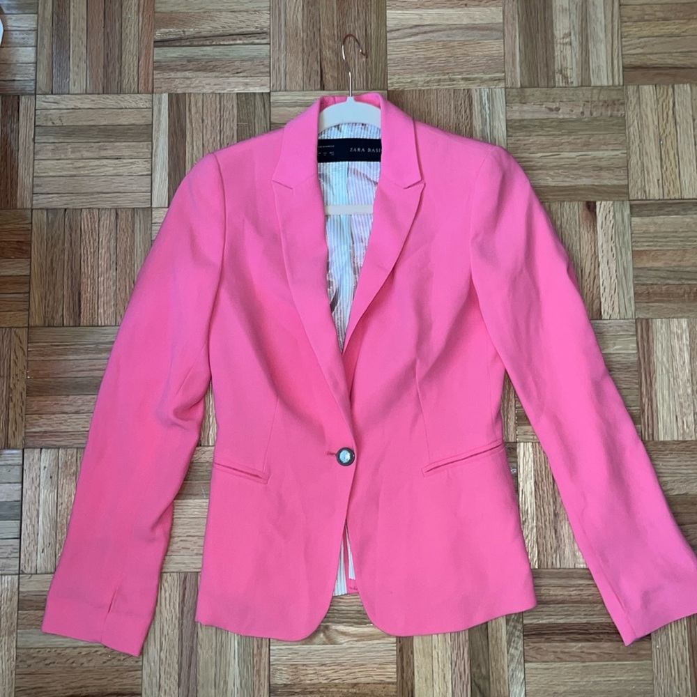 Zara Bubble Gum Barbie pink blazer 
 XS